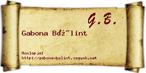 Gabona Bálint névjegykártya