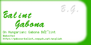 balint gabona business card